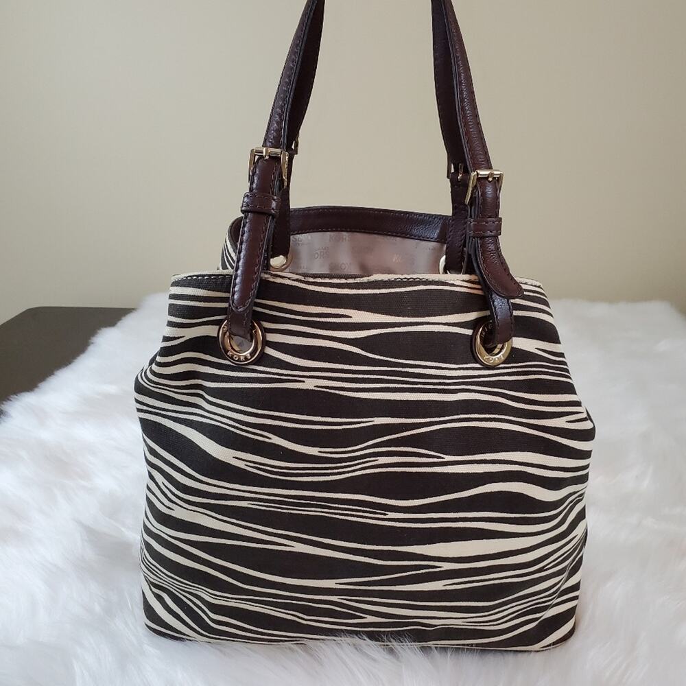 Michael Kors Zebra Stripe Tote Shoulder Bag